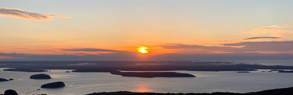 View of the sunrise at Cadillac Mountain.