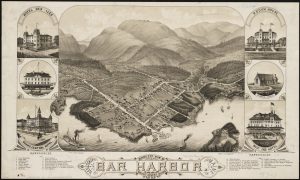 An old map of Bar Harbor.